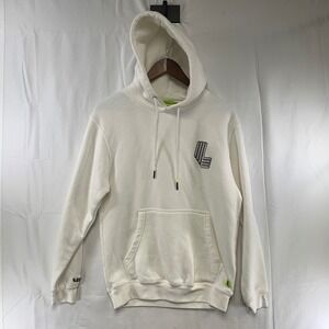 LIV‎ Golf Hoodie Adult Small Cream Embroidered Logo Pullover Sweatshirt